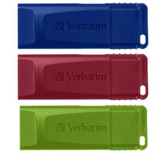 Verbatim USB флеш накопичувач Verbatim 3x16GB Slider Red/Blue/Green USB 2.0 (49326)