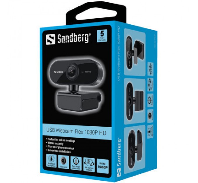 Sandberg Веб-камера Sandberg Webcam Flex 1080P HD Black (133-97)