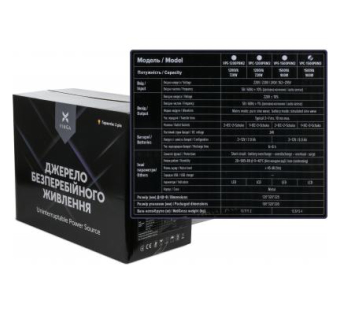 Vinga Пристрій безперебійного живлення Vinga LCD 1500VA metal case ( VPC-1500PRM3 ) (VPC-1500PRM3)