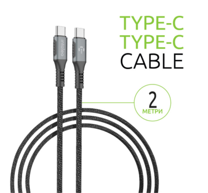 Intaleo Дата кабель USB-C to USB-C 2.0m CBGPD100WTT2 100W Intaleo (1283126559570)