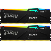 Модуль пам'яті для комп'ютера DDR5 64GB (2x32GB) 6000 MHz Beast RGB Kingston Fury (ex.HyperX) (KF560C36BBEAK2-64)
