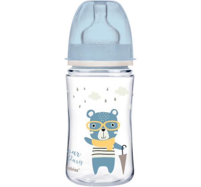 Canpol babies Пляшечка для годування Canpol babies Bonjour Paris з широким отвором 240 мл Синя (35/232_blu)