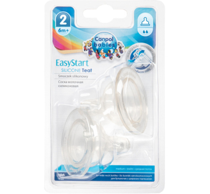Canpol babies Соска Canpol babies EasyStart середня до пляшечок з широким отвором 2 шт (21/731)
