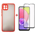 Dengos Чохол до мобільного телефона Dengos Kit for Samsung Galaxy A03 case + glass (Red) (DG-KM-23)