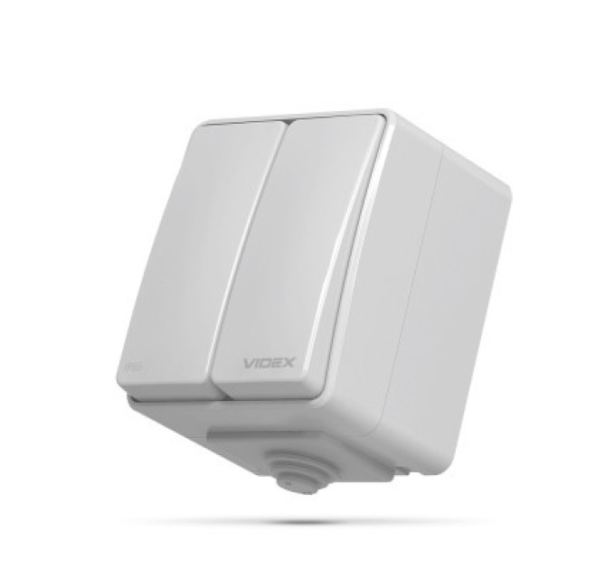 Videx Вимикач Videx BINERA IP65 зовнішній 2кл сірий (VF-BNW12-G)