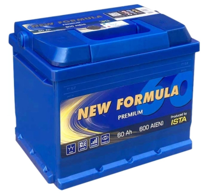 NEW FORMULA Акумулятор автомобільний NEW FORMULA PREMIUM 60Ah (+/-) (600EN) (5602320250)