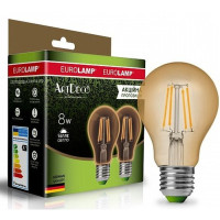 Лампочка Eurolamp A60 8W E27 2700K (deco) акция 1+1 new (MLP-LED-A60-08273(Amber)new)