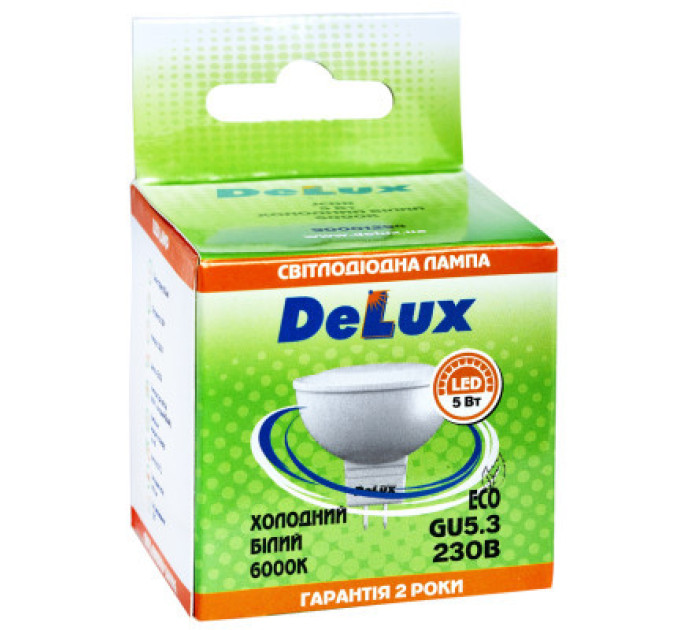 Delux Лампочка Delux JCDR 5Вт 6000K 220В GU5.3 (90001294)