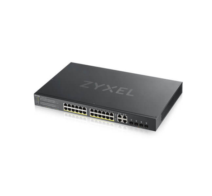 ZyXel Коммутатор ZYXEL GS1920-24HPv2 (GS192024HPV2-EU0101F) (24xGE PoE, 4xGE/SFP, Smart, NebulaFlex, Max PoE 375W)