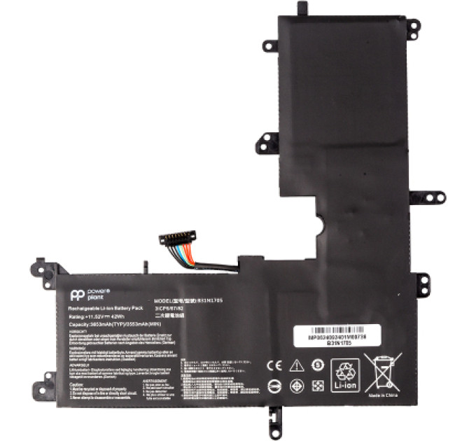 PowerPlant Акумулятор до ноутбука ASUS VivoBook Flip 14 TP410UA (B31N1705) 11.52V 3653mAh PowerPlant (NB432141)