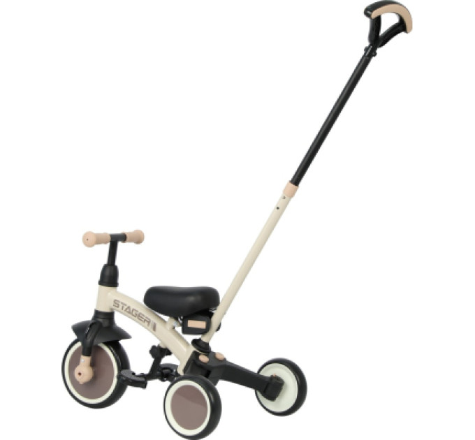 QPlay Дитячий велосипед QPlay Stager 3 в 1 з ручкою, біговел, Beige-Brown (T80STAGERBeigeBrown)