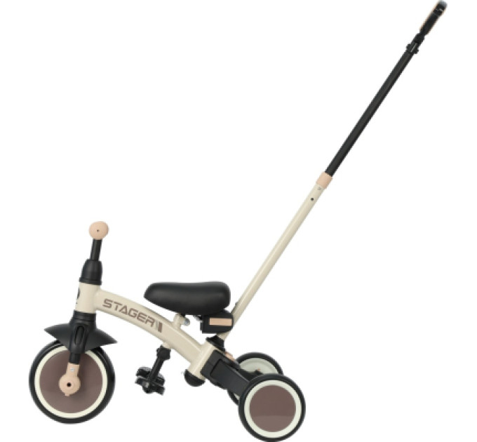 QPlay Дитячий велосипед QPlay Stager 3 в 1 з ручкою, біговел, Beige-Brown (T80STAGERBeigeBrown)
