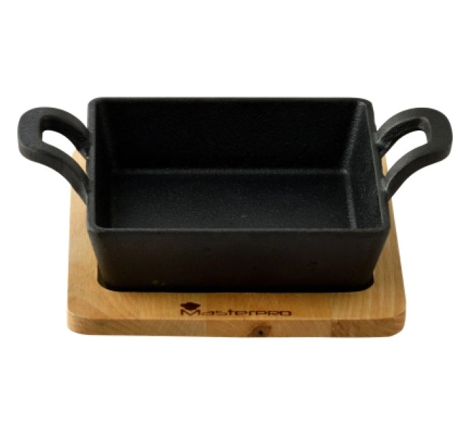 MasterPro Сковорода MasterPro Foodies cook&share, 12.6x18.5 см з серверувальною дошкою (BGMP-3805-EM)