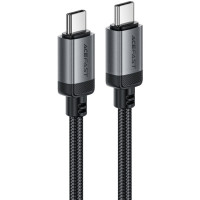 Дата кабель USB-C to USB-C 1.2m 3A aluminum alloy C20-03 Black Acefast (6974316283775)
