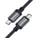 Acefast Дата кабель USB-C to USB-C 1.2m 3A aluminum alloy C20-03 Black Acefast (6974316283775)