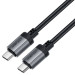 Acefast Дата кабель USB-C to USB-C 1.2m 3A aluminum alloy C20-03 Black Acefast (6974316283775)