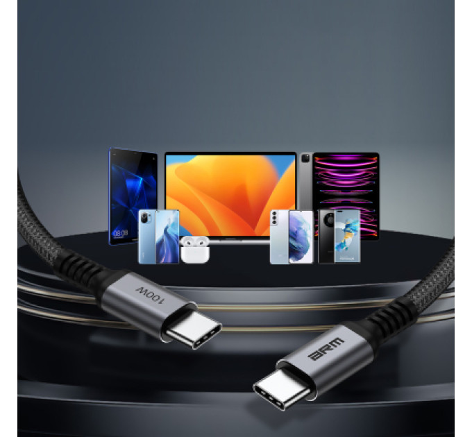 Armorstandart Дата кабель USB-C to USB-C 2.0m PD 100W black-grey Armorstandart (ARM69371)