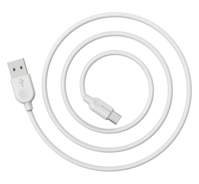 BOROFONE Дата кабель USB 2.0 AM to USB-C 1.0m 2.4A PVC BX14 white BOROFONE (6957531089995)