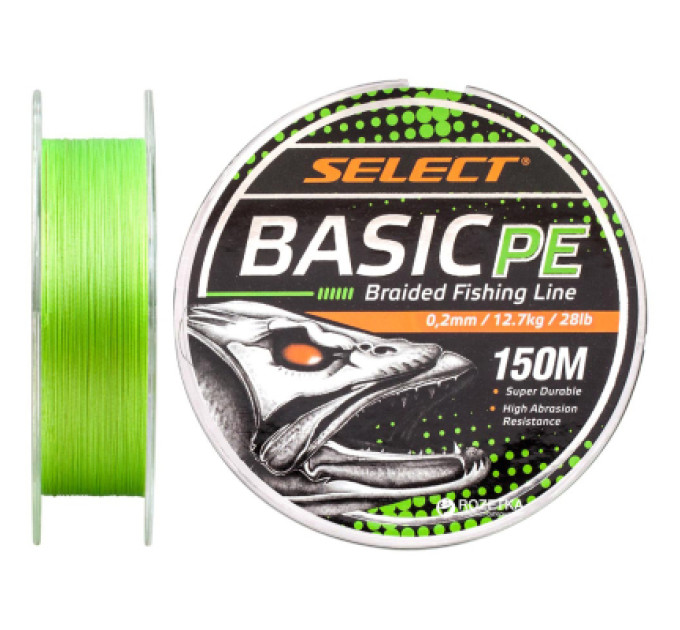 Select Шнур Select Basic PE 150m Light Green 0.20mm 28lb/12.7kg (1870.18.17)