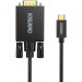 Choetech Кабель мультимедійний USB-C to VGA 1.8m FHD60Hz black Choetech (XCV-1801-BK)