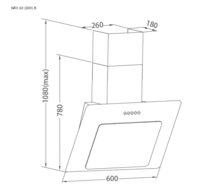 Pyramida Витяжка кухонна Pyramida NRX 60 (800) B GWH