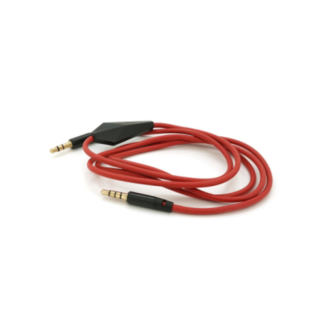 Voltronic Кабель мультимедійний 3.5mm M to 3.5mm M 1.0m + microphone red Voltronic (ZDL-AUXcM/1.0m)