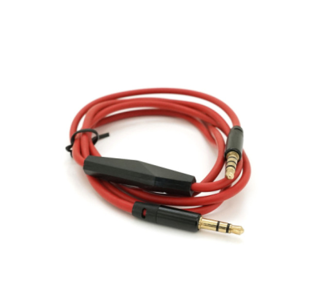 Voltronic Кабель мультимедійний 3.5mm M to 3.5mm M 1.0m + microphone red Voltronic (ZDL-AUXcM/1.0m)