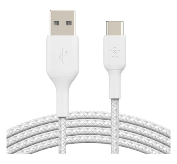 Belkin Дата кабель USB 2.0 AM to Type-C 1.0m BRAIDED white Belkin (CAB002BT1MWH)