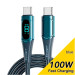 Essager Дата кабель USB-C to USB-C 2.0m 100W Digital Display blue Essager (ES-XCTT1-YDA03)