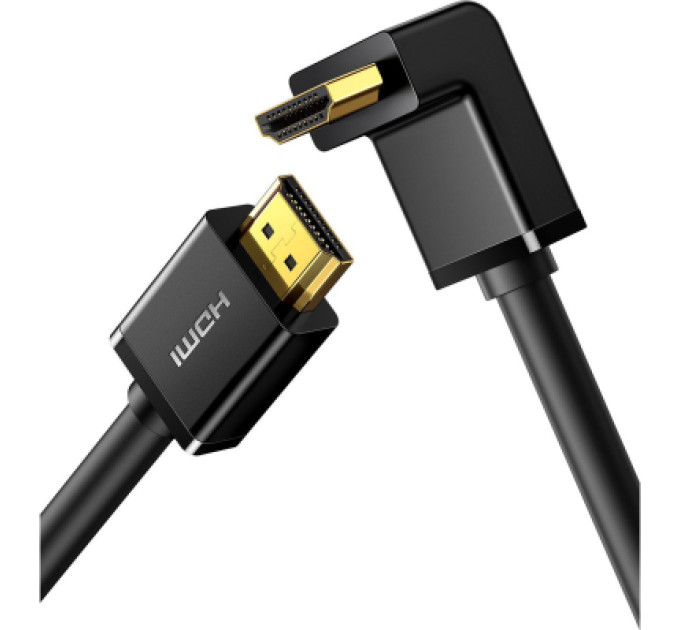Ugreen Кабель мультимедійний HDMI M to HDMI M 2.0m 90° corner HD103 black Ugreen (10173)