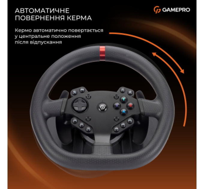 GamePro Кермо GamePro RW575PM з педалями та коробкою передач XBOXONE/PS4/PS3/PC/SWITCH (RW575PM)