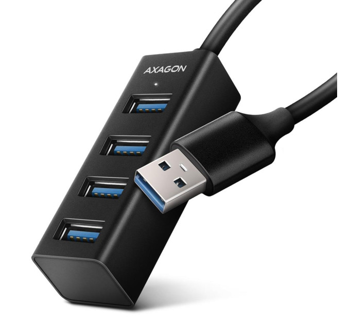 AXAGON Хаб AXAGON HUE-M1A SuperSpeed USB-A MINI hub, USB-A cable 20 cm, Black