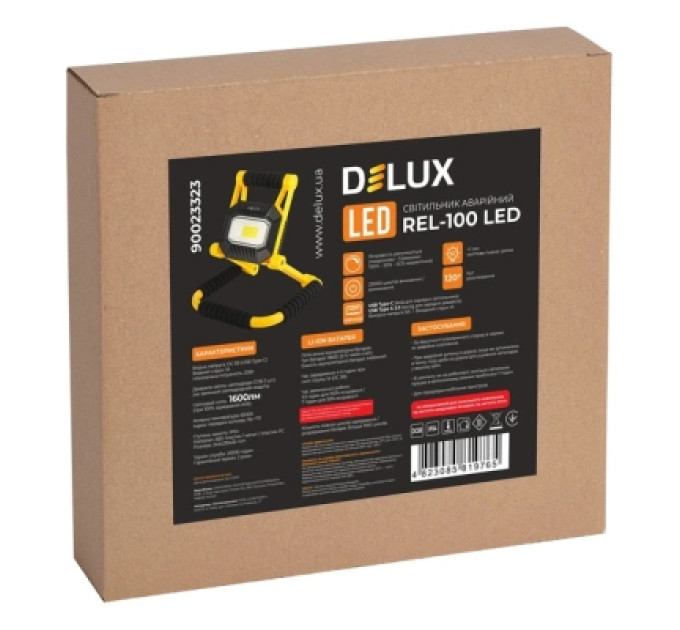 Delux Прожектор Delux REL- 100 (3.7V 4400mAh) LED COB 20W 6500K IP54 (90023323)