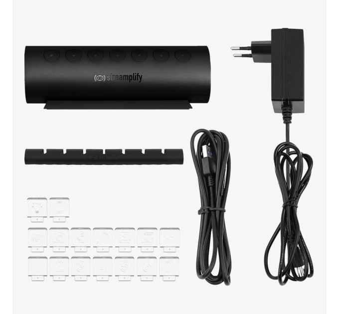 STREAMPLIFY USB-Хаб Streamplify HUB CTRL 7-RGB-EU-F, чорний