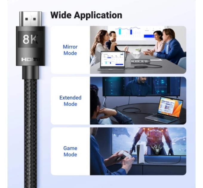 Ugreen Кабель мультимедійний UGREEN HDMI 8K Cable 10m Ugreen (95966)