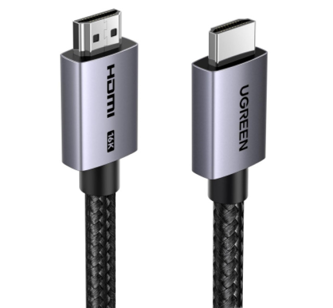 Ugreen Кабель мультимедійний UGREEN HDMI 16K Male to Male Aluminum Braid Cable 2m Ugreen (65900)