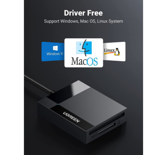 Ugreen Зчитувач флеш-карт UGREEN USB 3.0 All-in-One Card Reader 50cm Ugreen (30333)