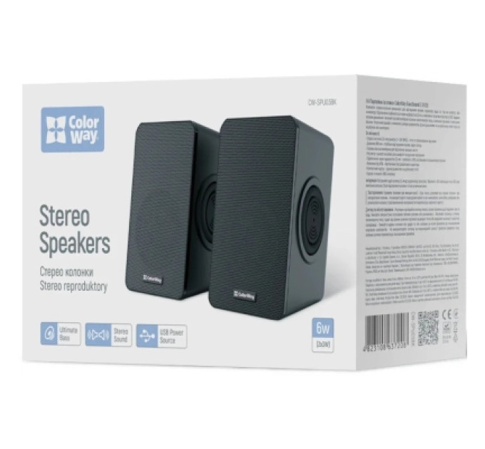ColorWay Акустична система ColorWay BaseSound 2.0 USB Black (CW-SPU03BK)