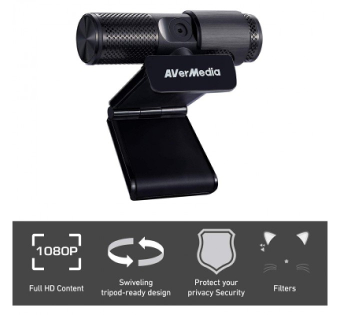 AVerMedia Веб-камера AVerMedia Live Streamer CAM 313 Black (40AAPW313ASF)