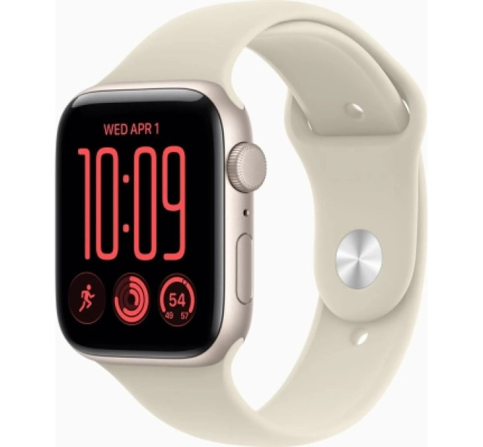 Apple Смарт-годинник Apple Watch SE 3 2026 GPS 40mm Starlight Aluminium Case with Sand Sport Band - S/M (MJKR4RK/A)