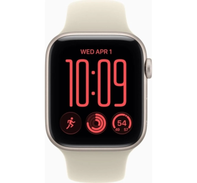 Apple Смарт-годинник Apple Watch SE 3 2026 GPS 44mm Starlight Aluminium Case with Sand Sport Band - S/M (MJL34RK/A)