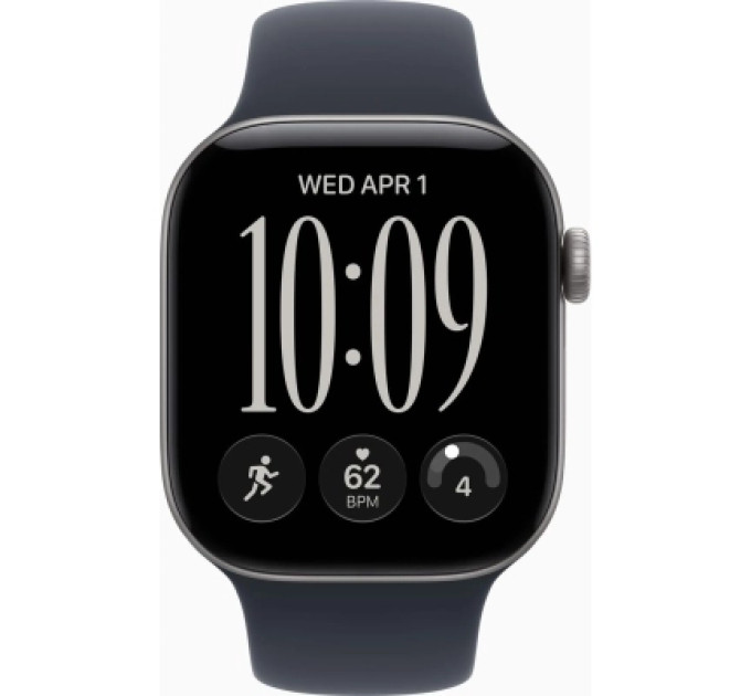 Apple Смарт-годинник Apple Watch Series 12 GPS 42mm Space Grey Aluminium Case with Navy Blue Sport Band - S/M (MJE74RK/A)