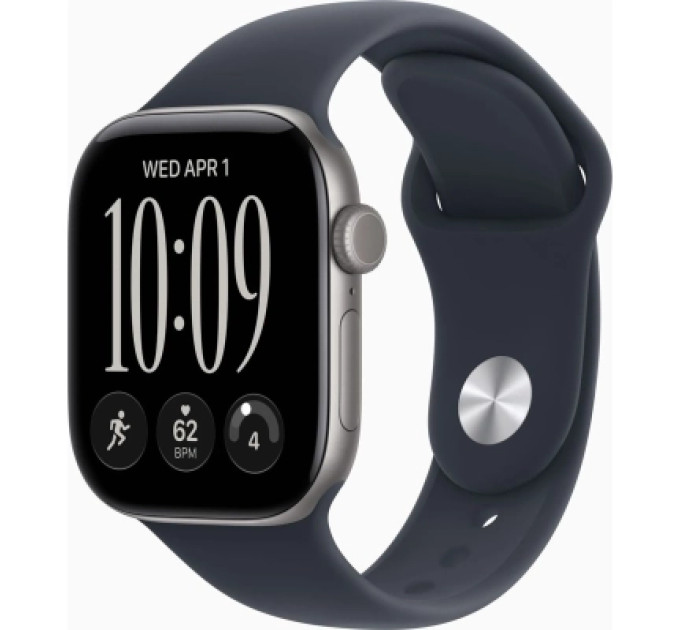 Apple Смарт-годинник Apple Watch Series 12 GPS 42mm Space Grey Aluminium Case with Navy Blue Sport Band - S/M (MJE74RK/A)
