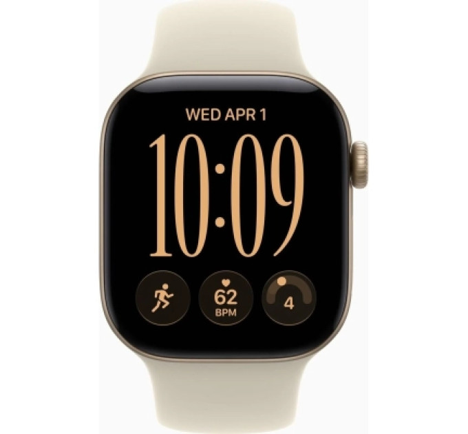 Apple Смарт-годинник Apple Watch Series 12 GPS 42mm Light Gold Aluminium Case with Sand Sport Band - S/M (MJED4RK/A)