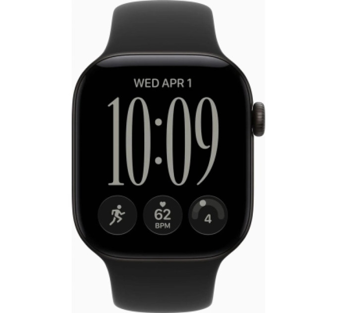 Apple Смарт-годинник Apple Watch Series 12 GPS 46mm Black Aluminium Case with Black Sport Band - M/L (MJEL4RK/A)