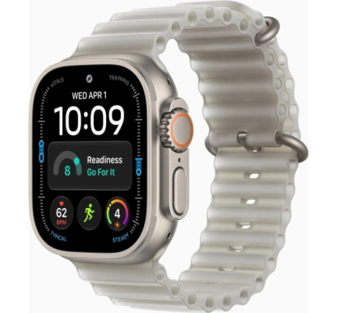Apple Смарт-годинник Apple Watch Ultra 4 GPS + Cellular 49mm Natural Titanium Case with Translucent Grey Ocean Band (MJAD4QI/A)