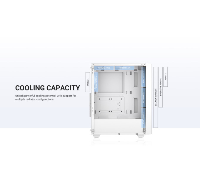 ID-Cooling Корпус ID-Cooling Ware 300 ARGB White