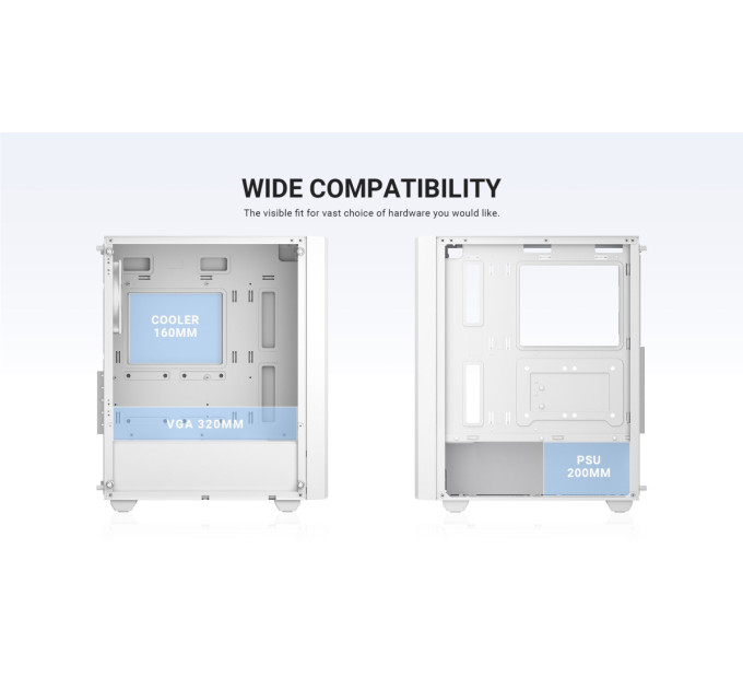 ID-Cooling Корпус ID-Cooling Ware 300 ARGB White