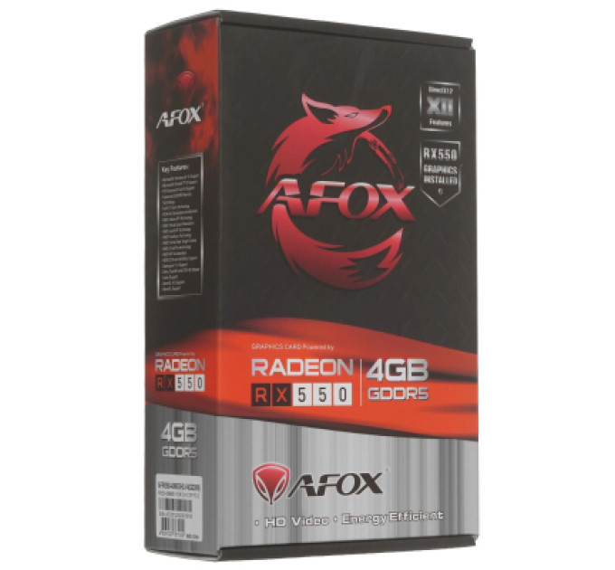 Afox Відеокарта Afox Radeon RX 550 4Gb (AFRX550-4096D5H2-V4)