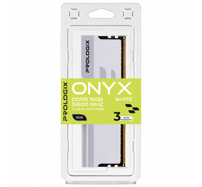 Prologix Модуль пам`ятi DDR5 16GB/5600 Prologix Onyx White RGB (PRO16GB5600YWR5)
